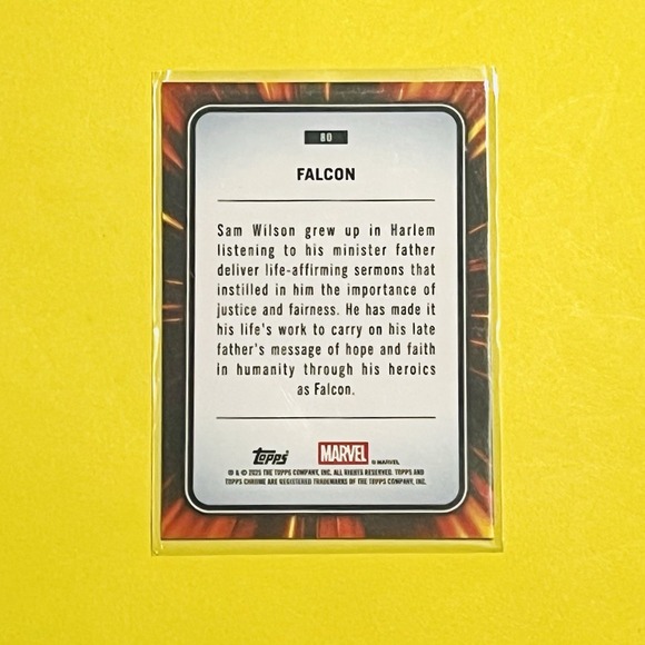 2025 Topps Chrome Marvel Falcon #80 Base Card - Picture 2 of 2